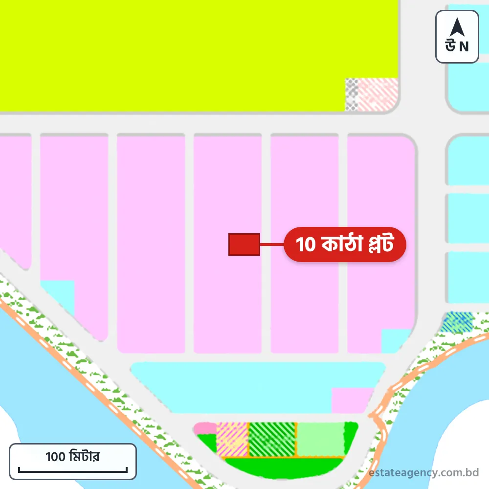 Area map of the plot in Sector 1; the plot is marked in red