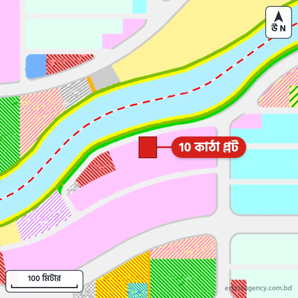 Area map of the plot in Sector 10; the plot is marked in red