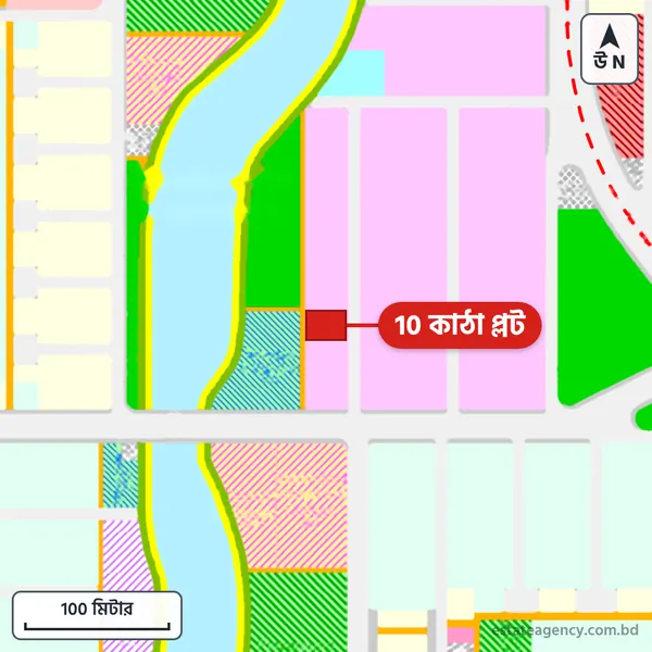 Area map of the plot in Sector 10; the plot is marked in red