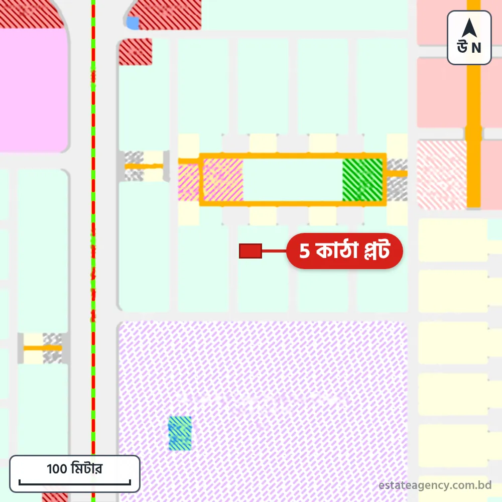 Area map of the plot in Sector 10; the plot is marked in red