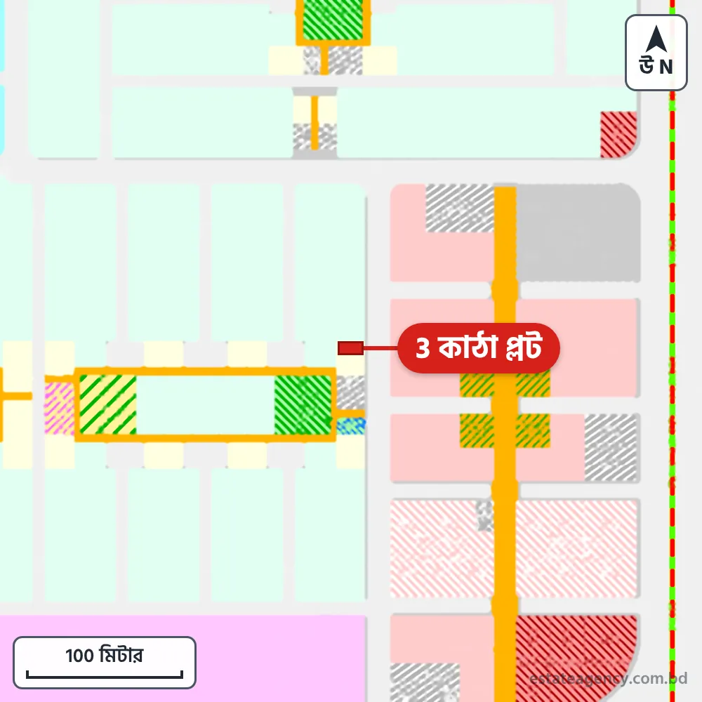 Area map of the plot in Sector 11; the plot is marked in red