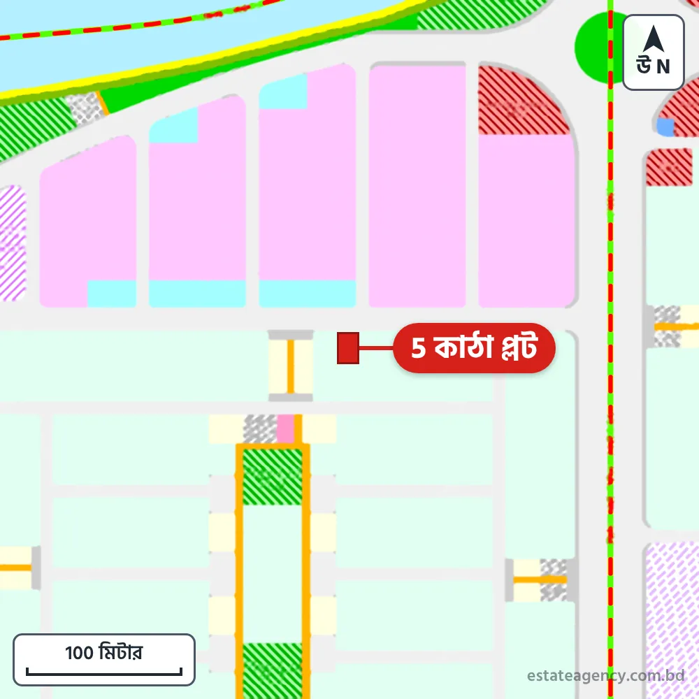 Area map of the plot in Sector 11; the plot is marked in red