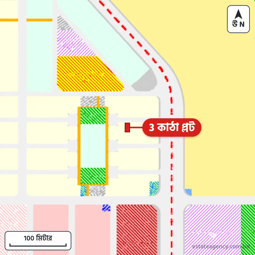 Area map of the plot in Sector 13; the plot is marked in red
