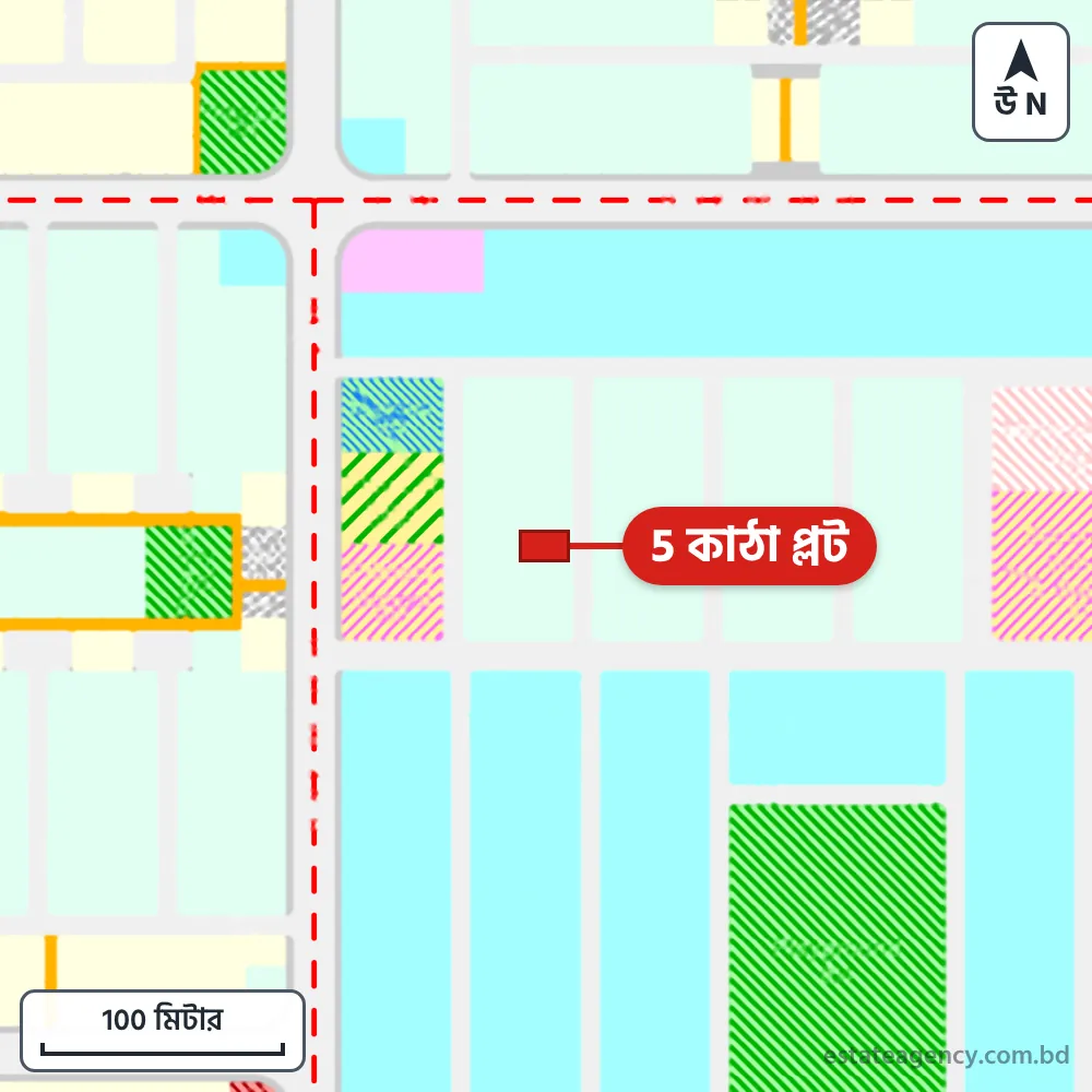 Area map of the plot in Sector 13; the plot is marked in red
