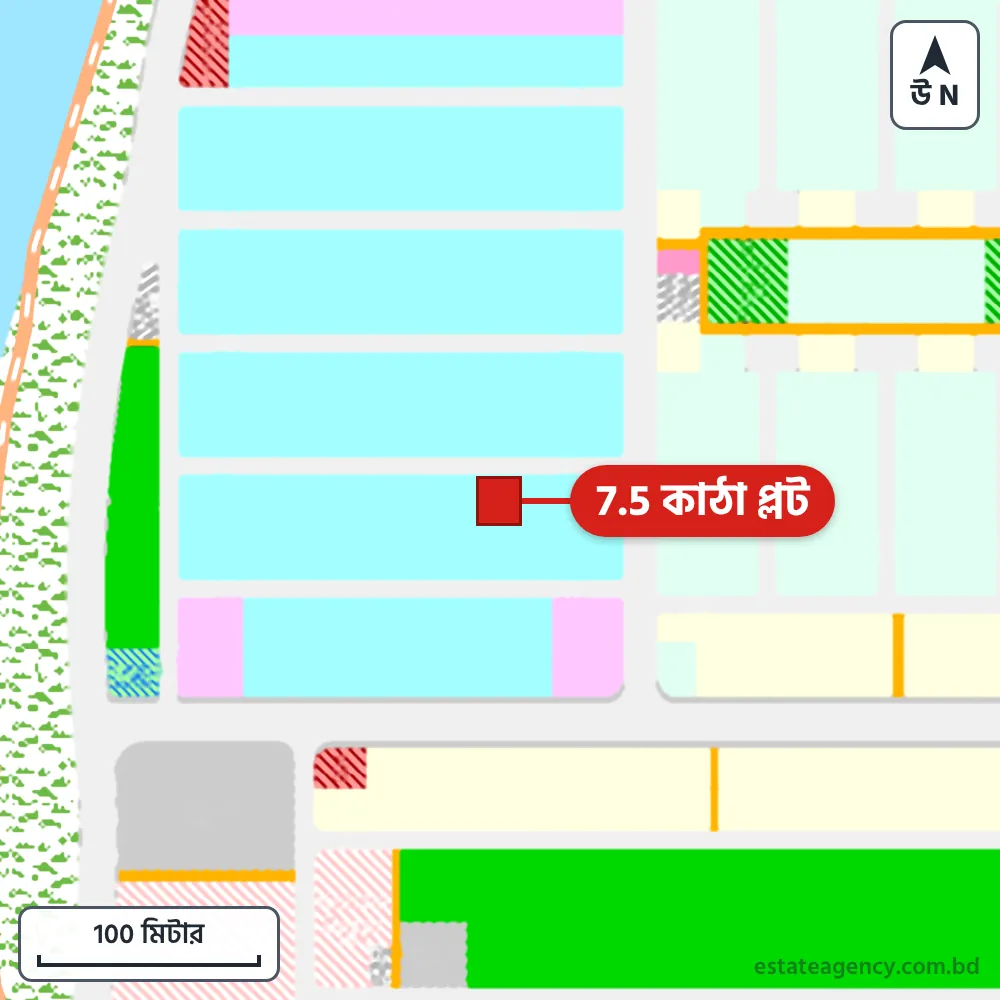Area map of the plot in Sector 14; the plot is marked in red