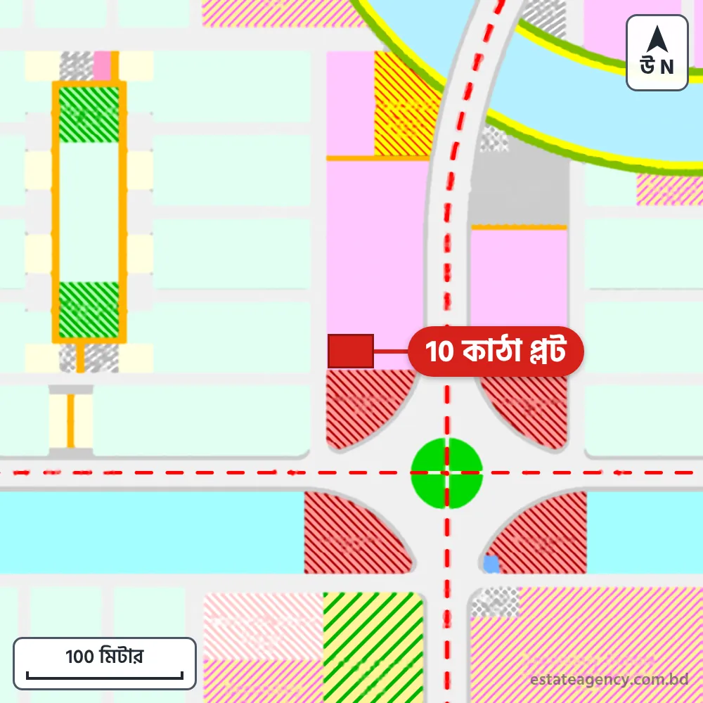Area map of the plot in Sector 15; the plot is marked in red