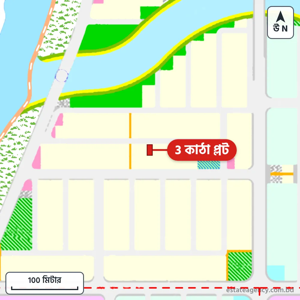 Area map of the plot in Sector 15; the plot is marked in red