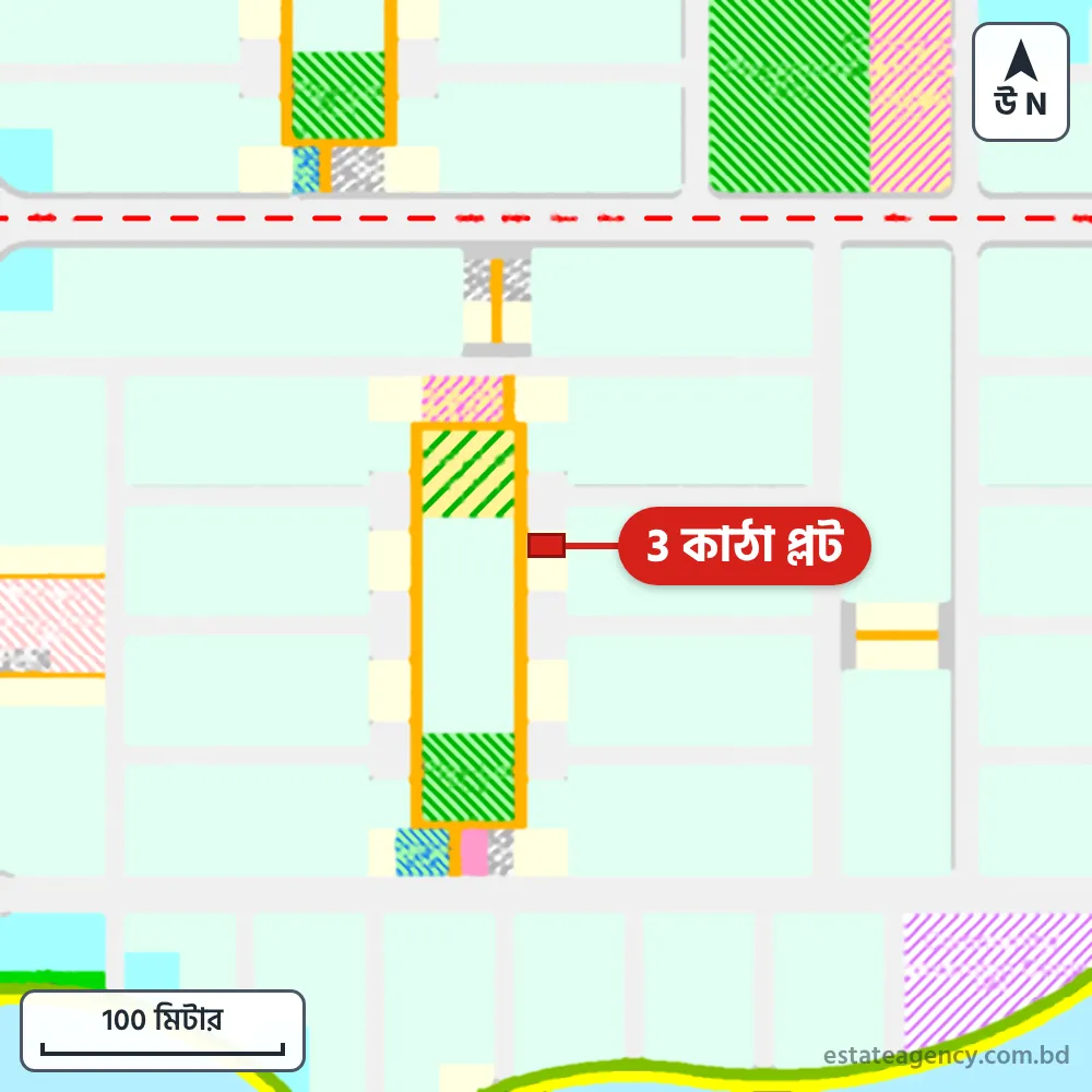 Area map of the plot in Sector 15; the plot is marked in red