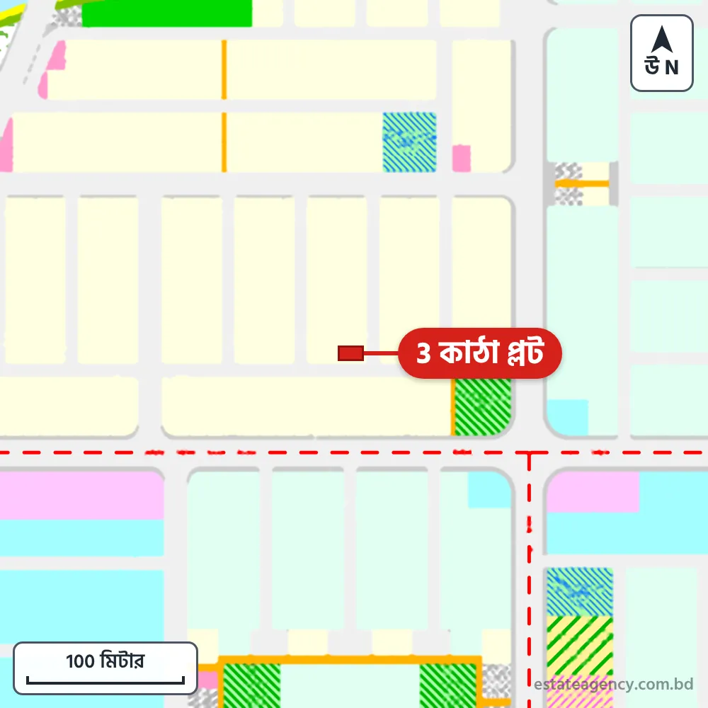 Area map of the plot in Sector 15; the plot is marked in red