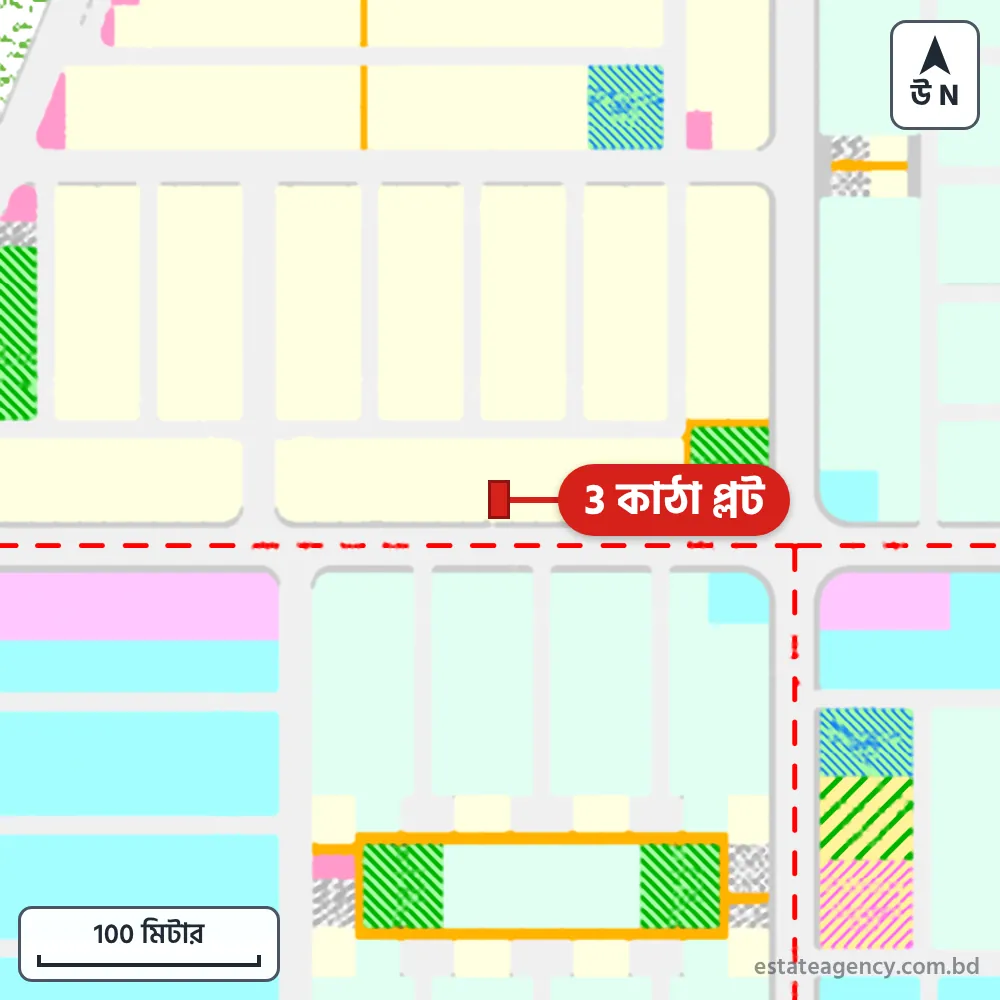 Area map of the plot in Sector 15; the plot is marked in red