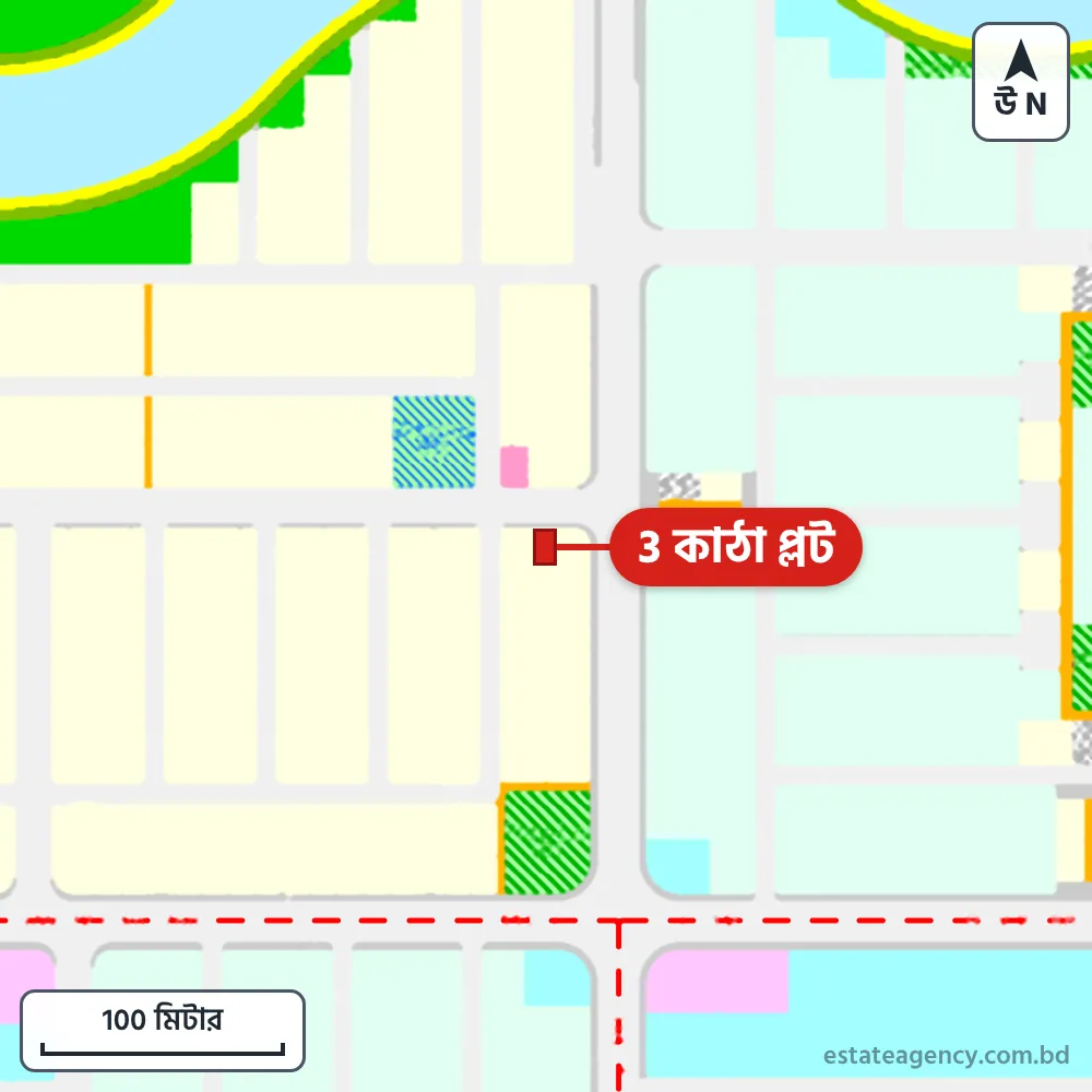 Area map of the plot in Sector 15; the plot is marked in red