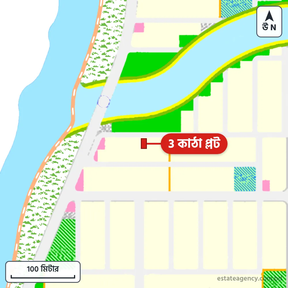 Area map of the plot in Sector 15; the plot is marked in red