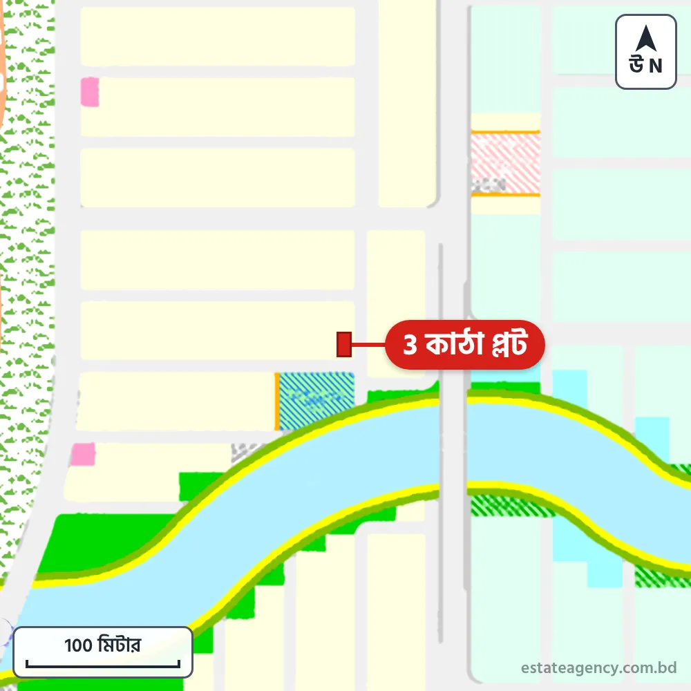 Area map of the plot in Sector 15; the plot is marked in red