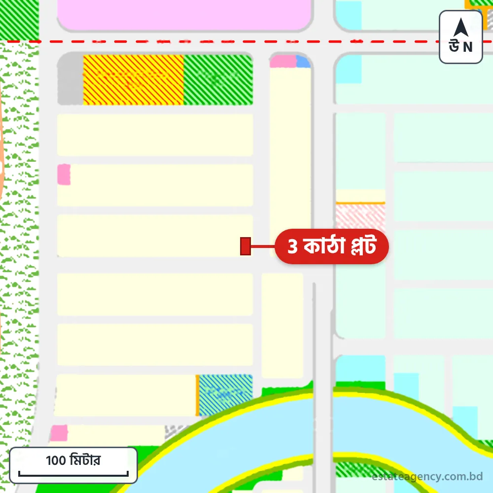 Area map of the plot in Sector 15; the plot is marked in red