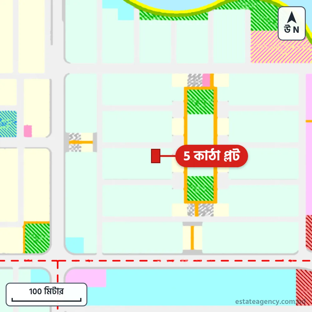 Area map of the plot in Sector 15; the plot is marked in red