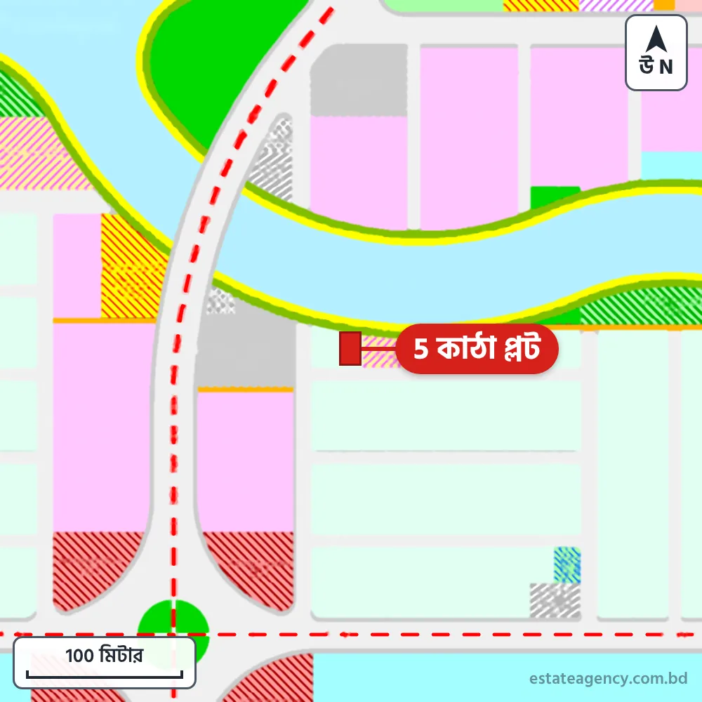 Area map of the plot in Sector 16; the plot is marked in red
