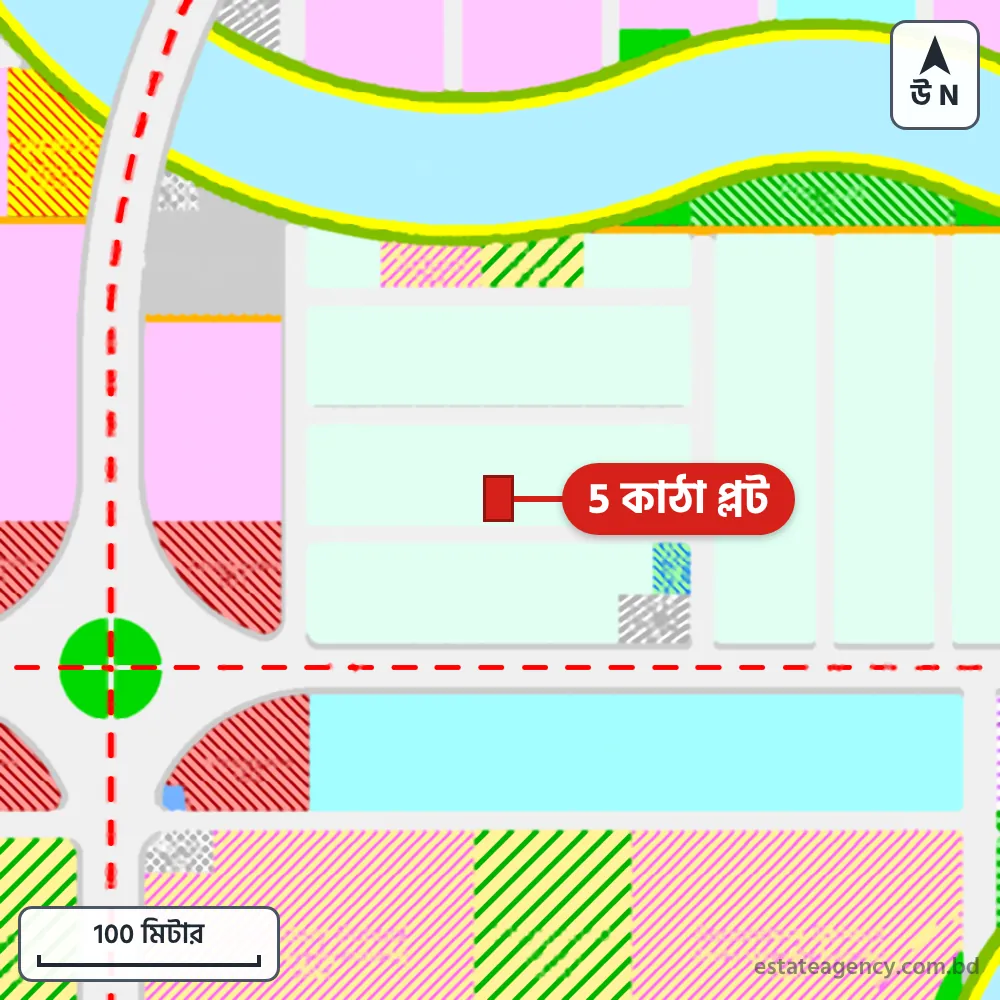 Area map of the plot in Sector 16; the plot is marked in red