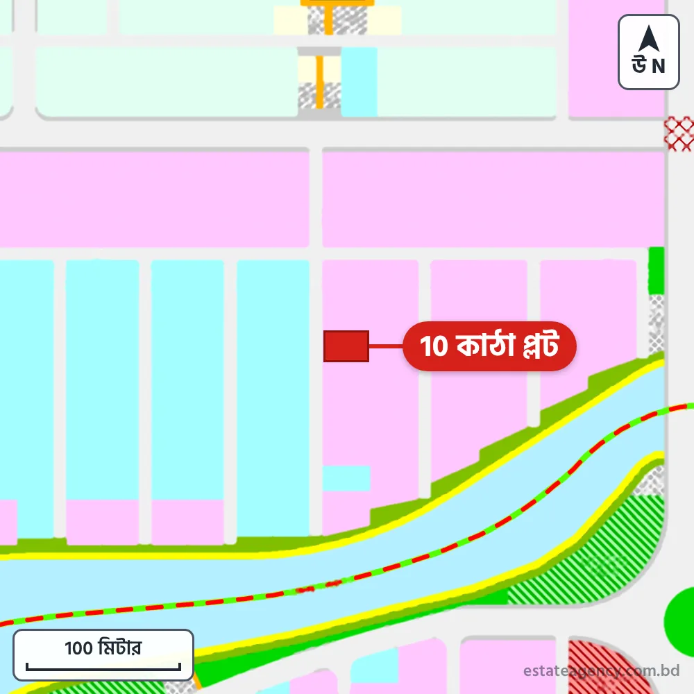 Area map of the plot in Sector 17; the plot is marked in red