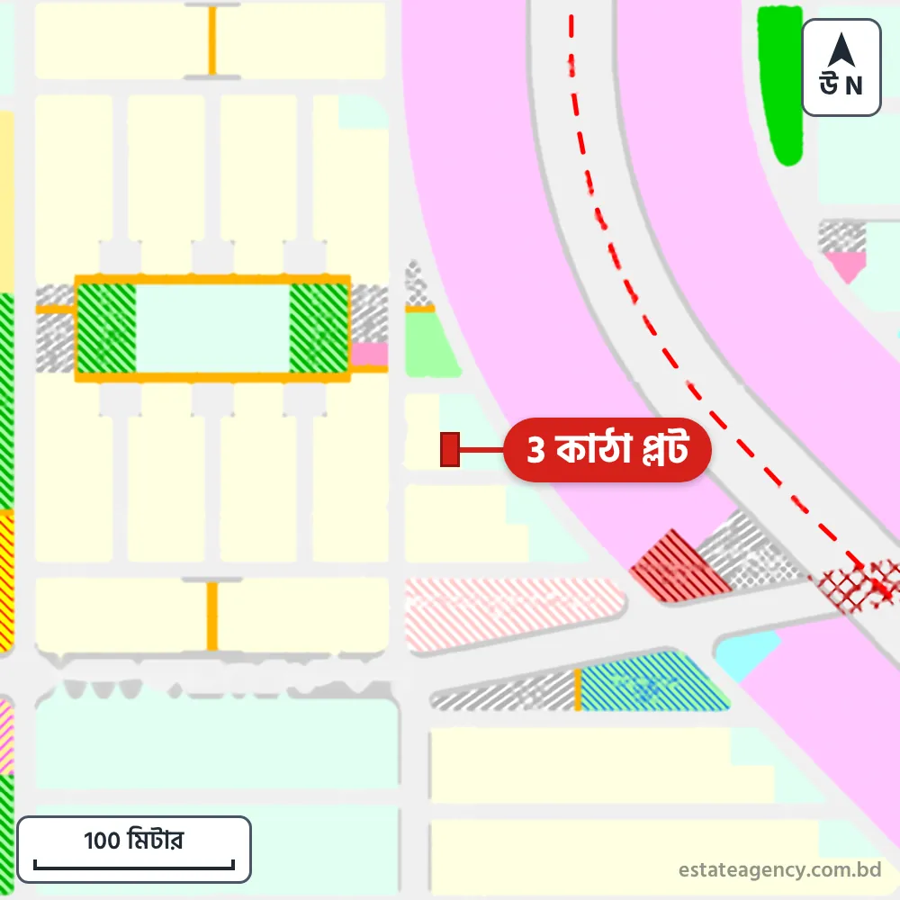 Area map of the plot in Sector 17; the plot is marked in red