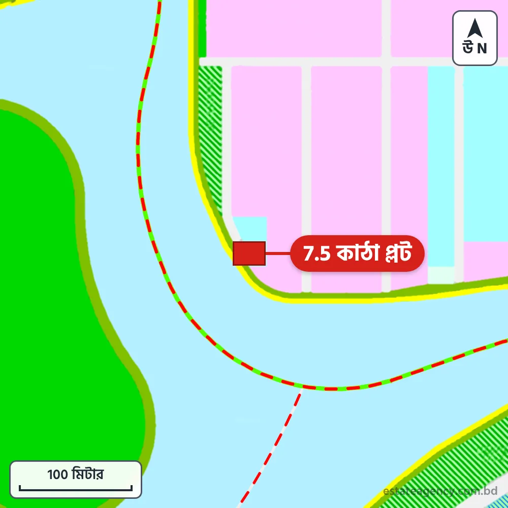 Area map of the plot in Sector 17; the plot is marked in red