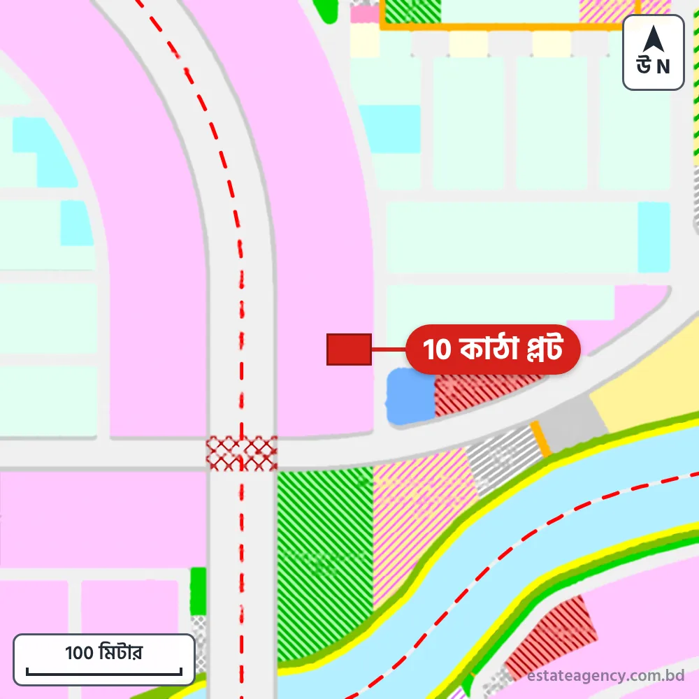 Area map of the plot in Sector 18; the plot is marked in red