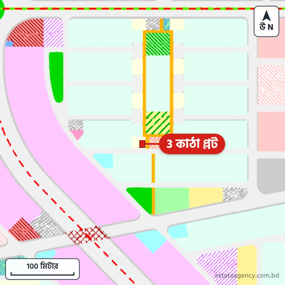 Area map of the plot in Sector 18; the plot is marked in red