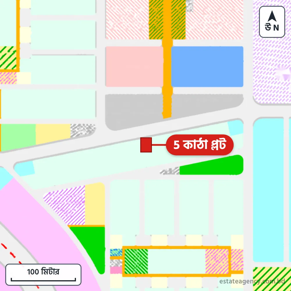 Area map of the plot in Sector 18; the plot is marked in red