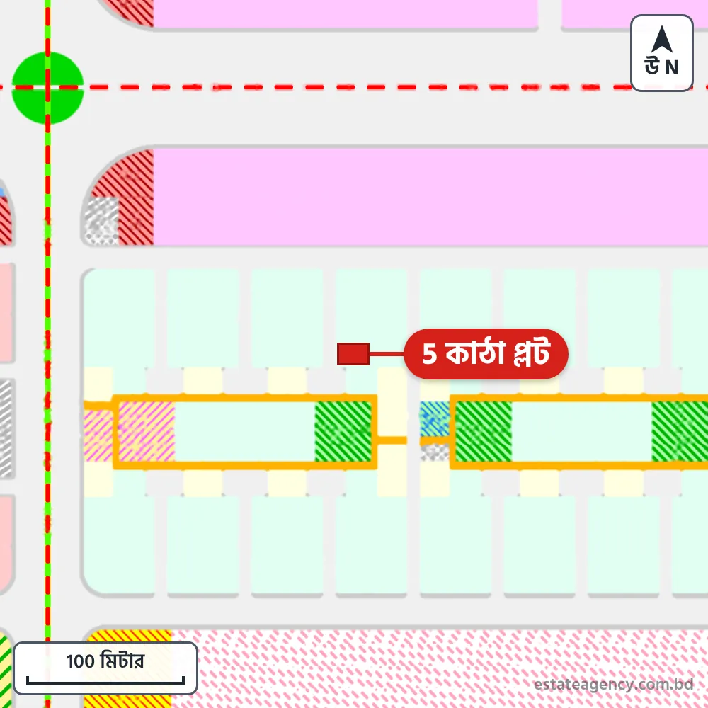 Area map of the plot in Sector 2; the plot is marked in red