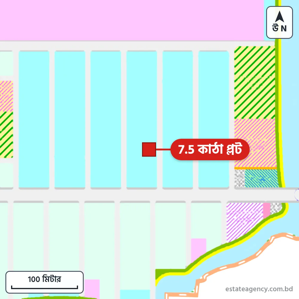 Area map of the plot in Sector 2; the plot is marked in red