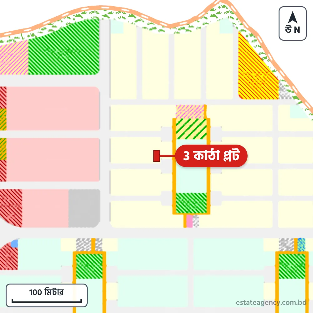 Area map of the plot in Sector 21; the plot is marked in red