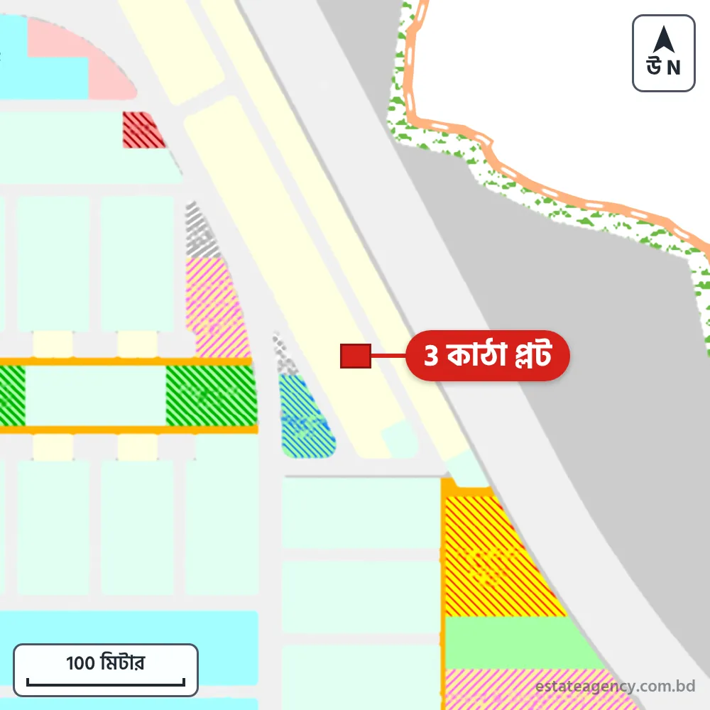 Area map of the plot in Sector 22; the plot is marked in red