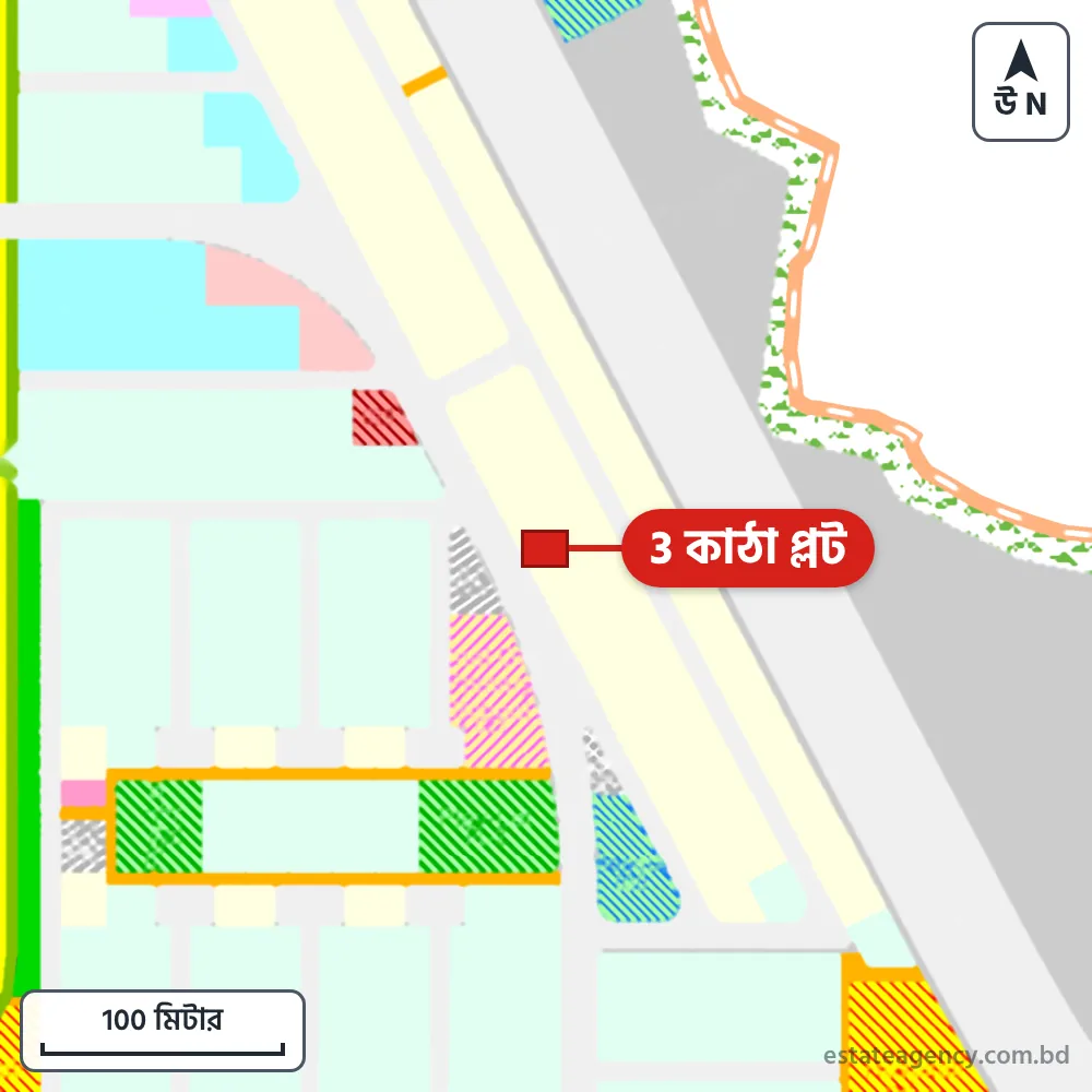 Area map of the plot in Sector 22; the plot is marked in red