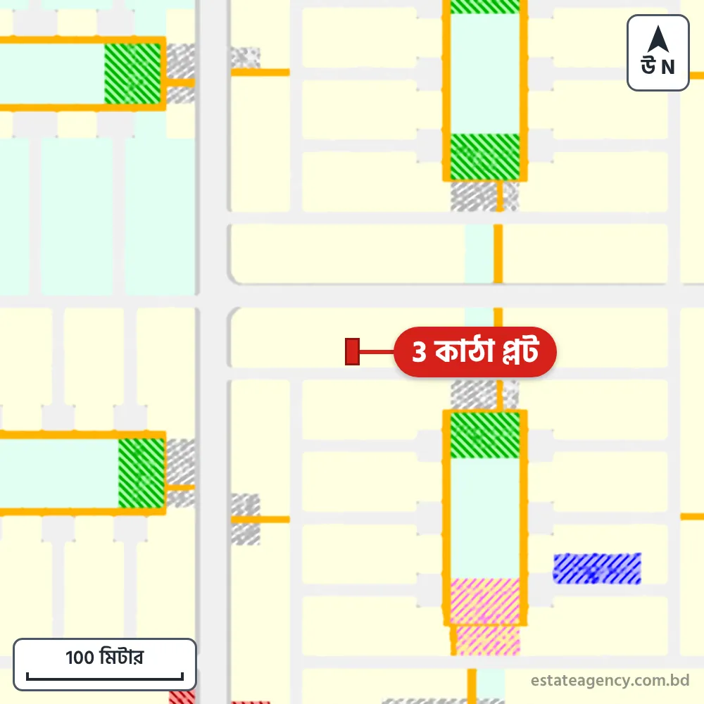 Area map of the plot in Sector 23; the plot is marked in red