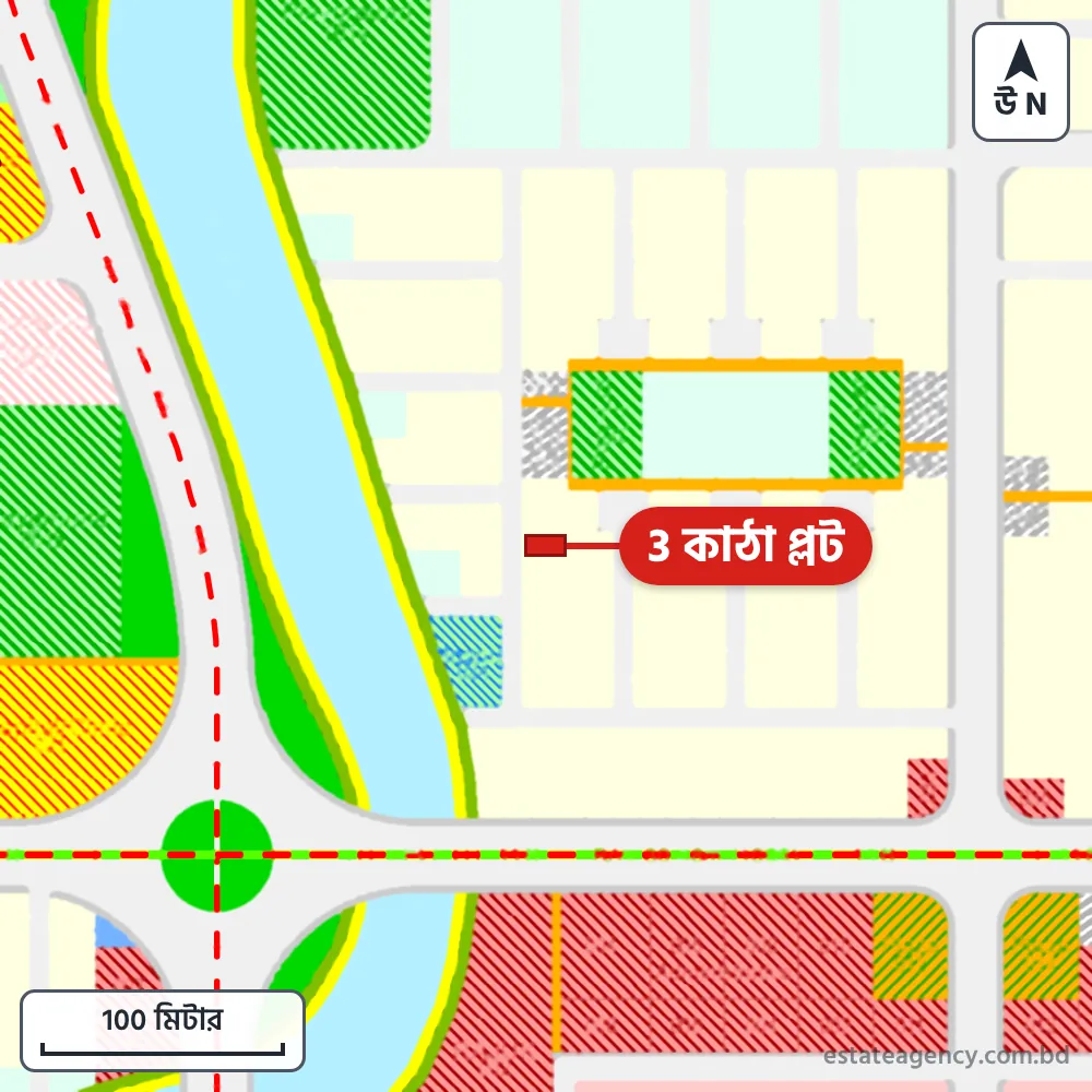 Area map of the plot in Sector 23; the plot is marked in red