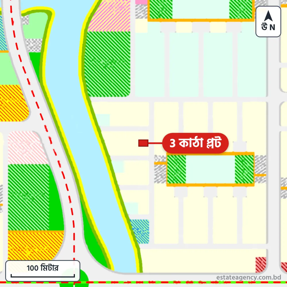 Area map of the plot in Sector 23; the plot is marked in red