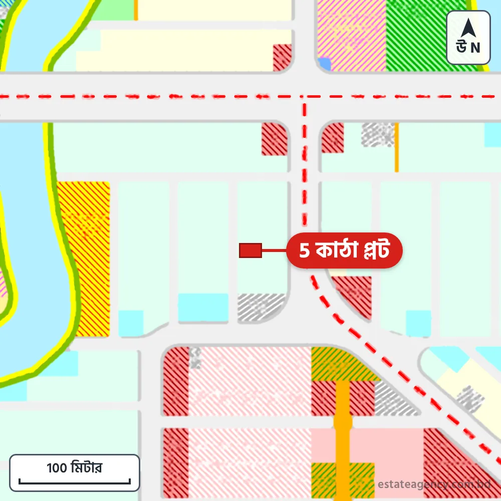 Area map of the plot in Sector 23; the plot is marked in red