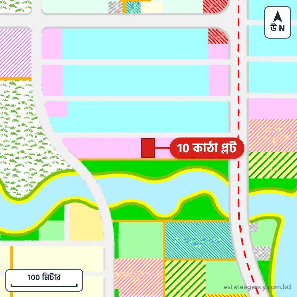 Area map of the plot in Sector 24; the plot is marked in red