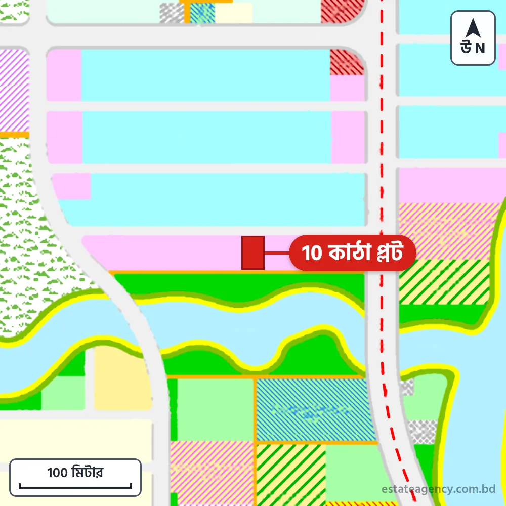 Area map of the plot in Sector 24; the plot is marked in red