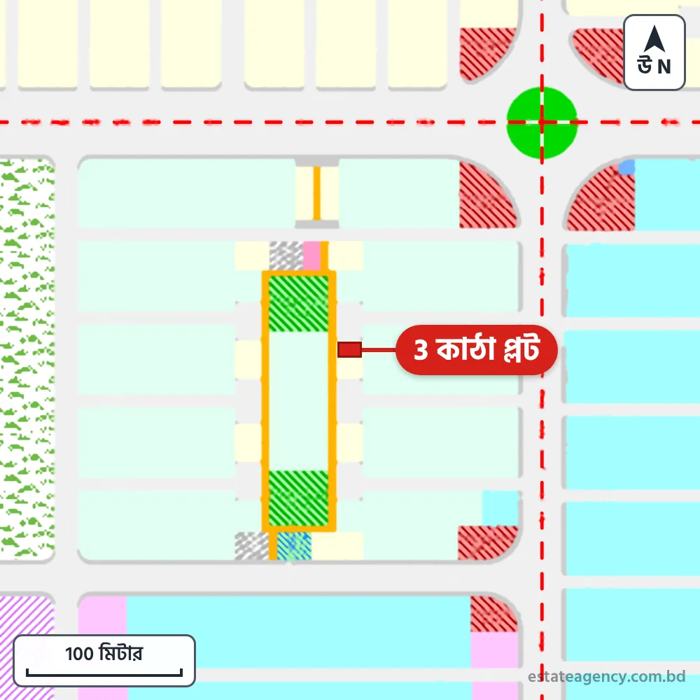 Area map of the plot in Sector 24; the plot is marked in red