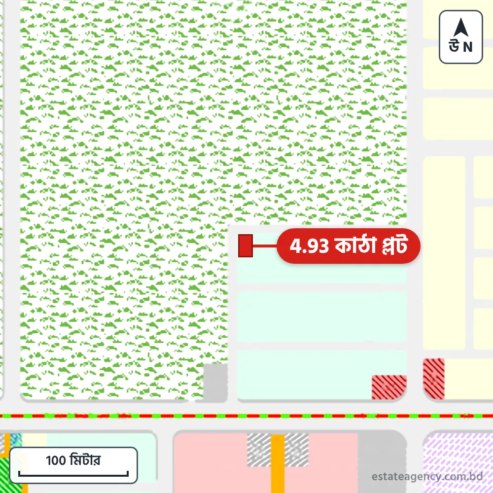 Area map of the plot in Sector 24; the plot is marked in red