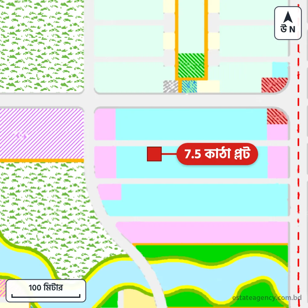 Area map of the plot in Sector 24; the plot is marked in red
