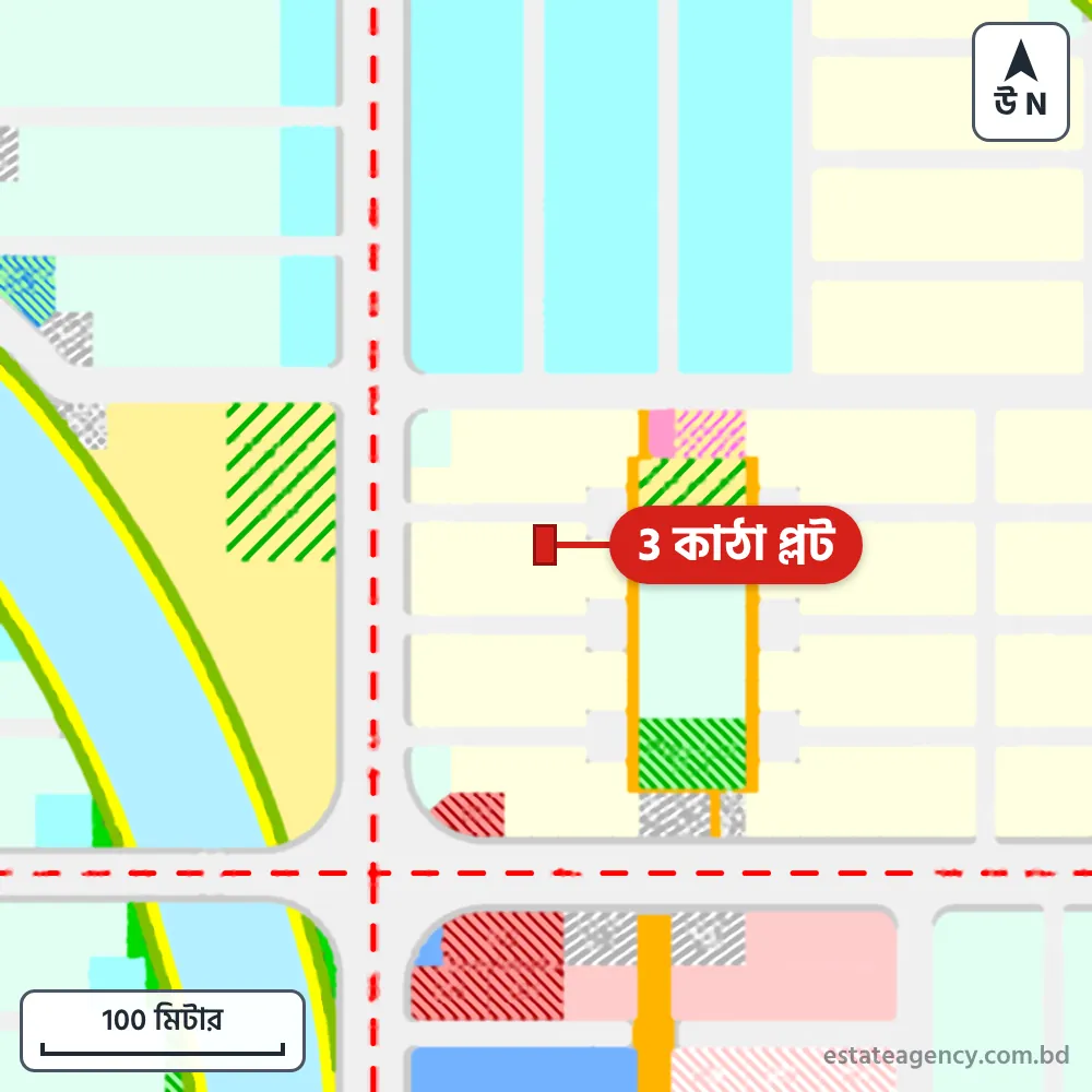 Area map of the plot in Sector 25; the plot is marked in red