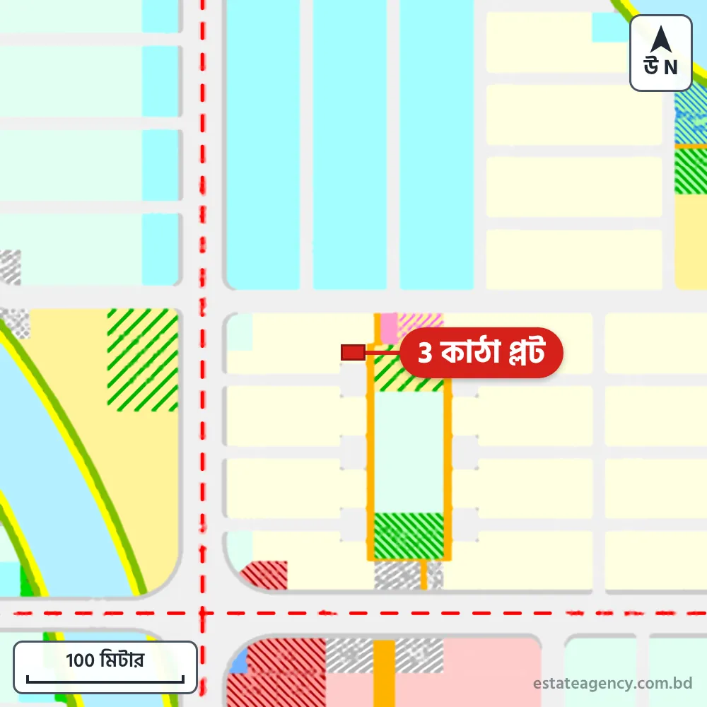 Area map of the plot in Sector 25; the plot is marked in red
