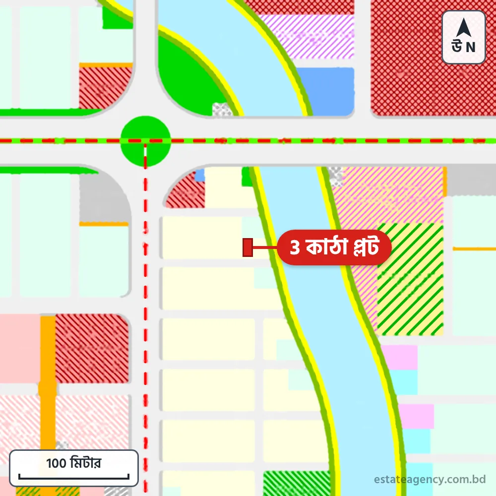 Area map of the plot in Sector 25; the plot is marked in red