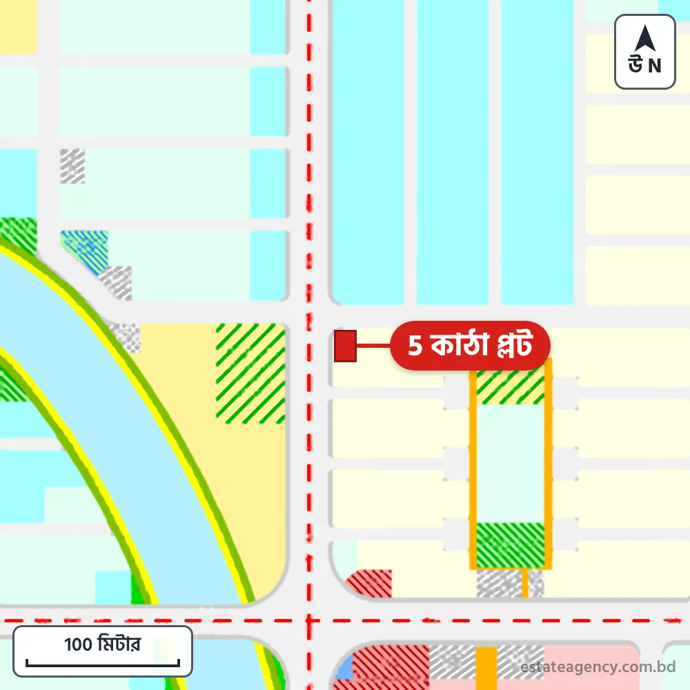 Area map of the plot in Sector 25; the plot is marked in red