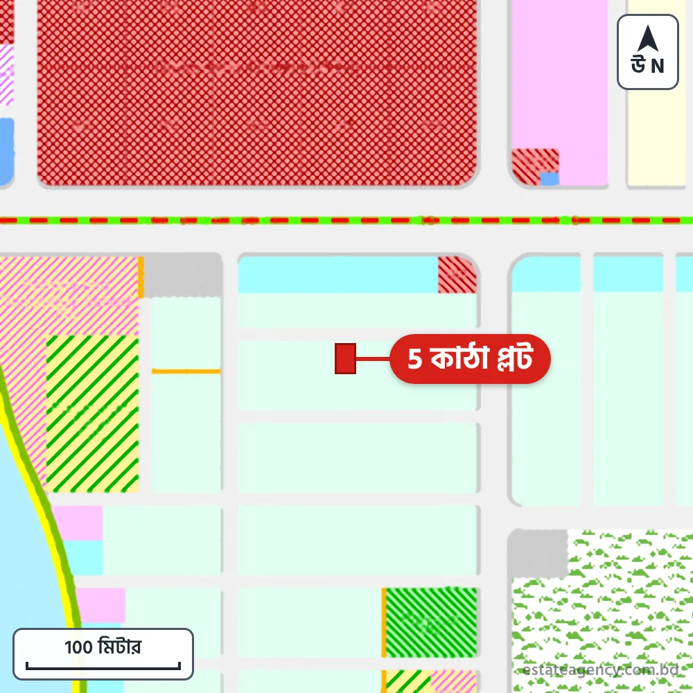Area map of the plot in Sector 25; the plot is marked in red