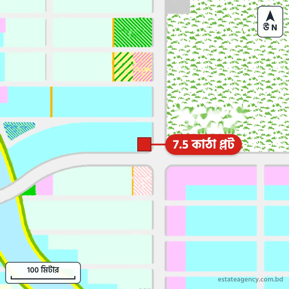 Area map of the plot in Sector 25; the plot is marked in red