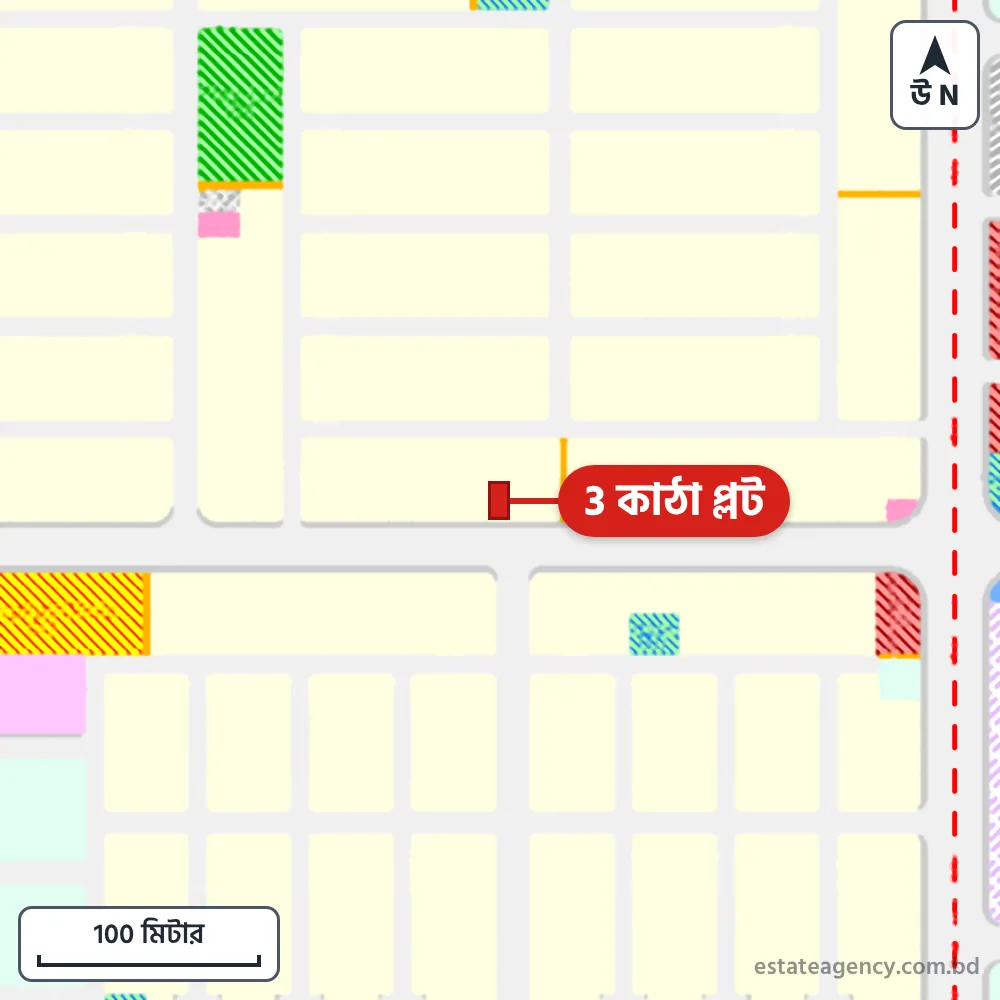 Area map of the plot in Sector 28; the plot is marked in red