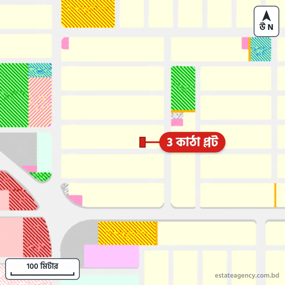 Area map of the plot in Sector 28; the plot is marked in red