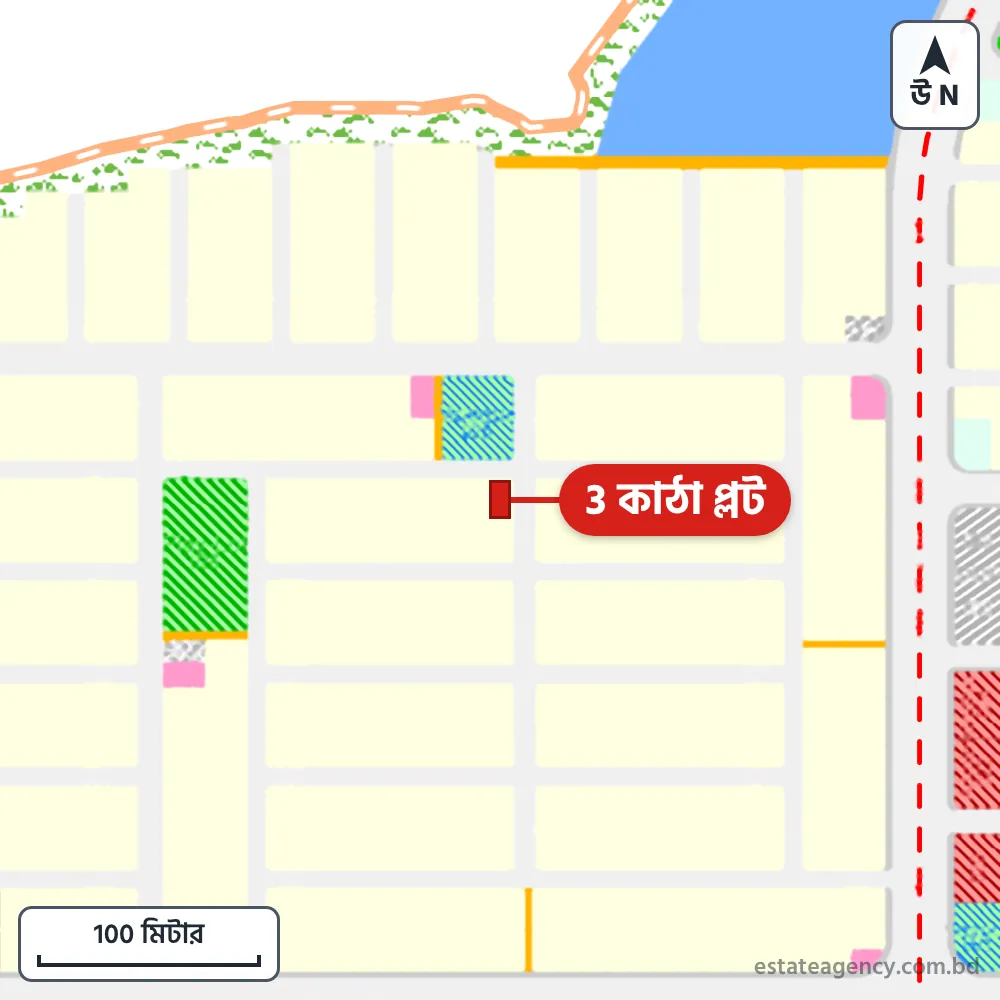 Area map of the plot in Sector 28; the plot is marked in red